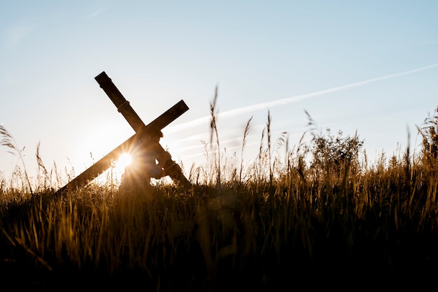 Man carrying a cross