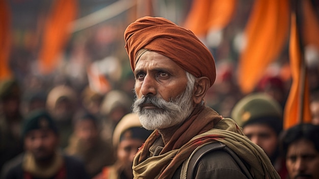 Free Photo man celebrating indian republic day