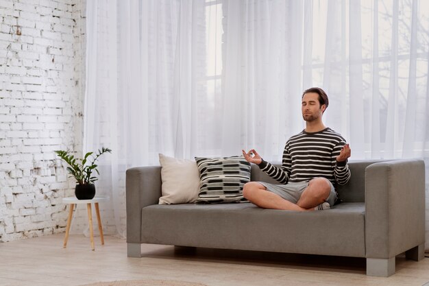 Man doing his self-care ritual