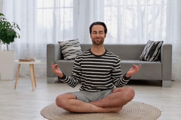 Man doing his self-care ritual