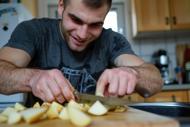 Man doing household tasks