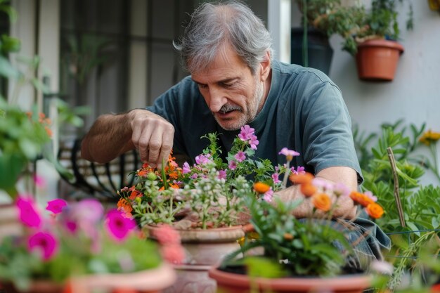 Man doing household tasks