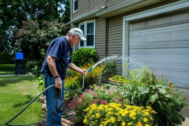 Free photo man doing household tasks