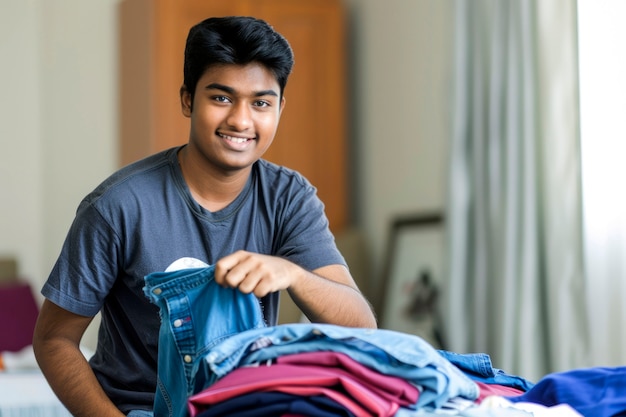 Man doing household tasks