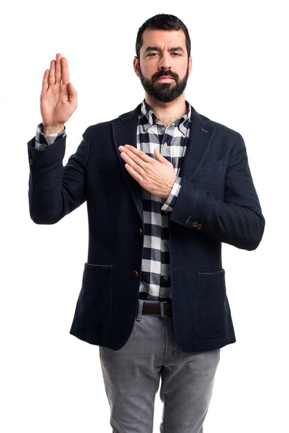 Man doing oath