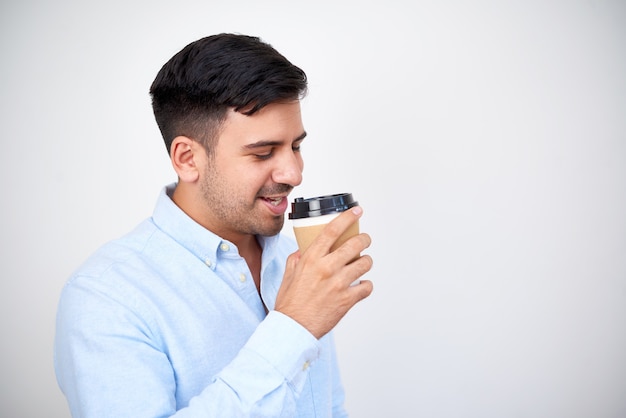 Man drinking coffee