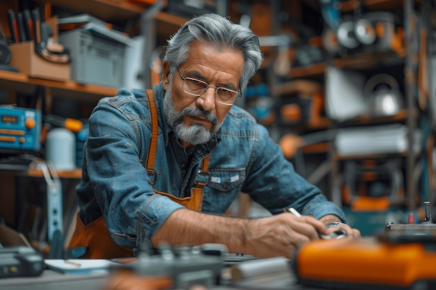 Man engaged in household task