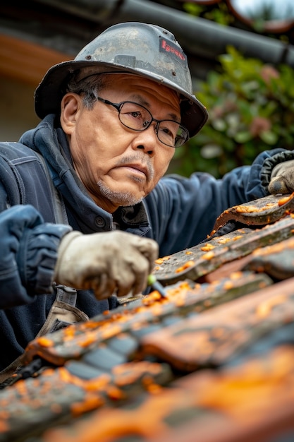 Man engaged in household task