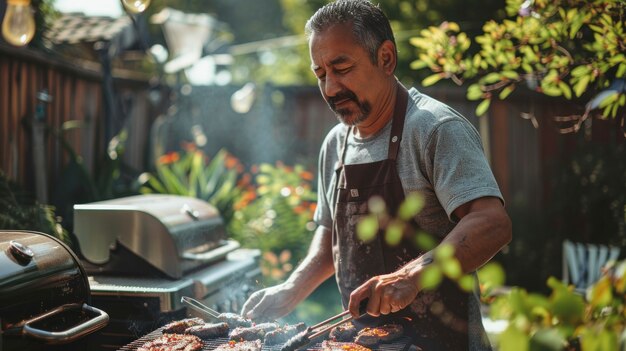 Man engaged in household task