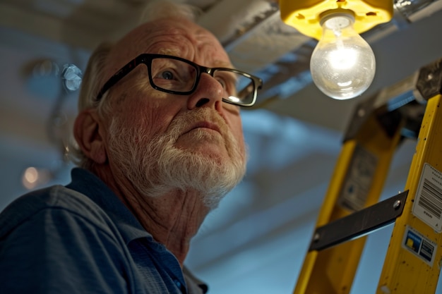 Free Photo man engaged in household task