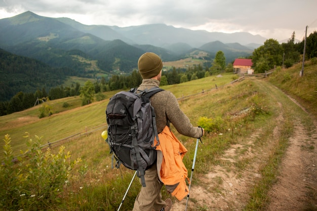 Man enjoying rural surroundings