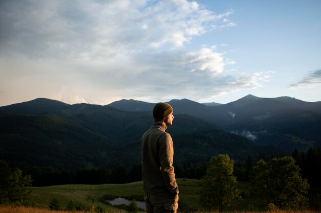 Man enjoying rural surroundings