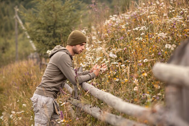 Man enjoying rural surroundings