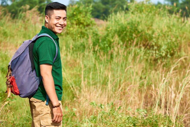 Man enjoying trekking