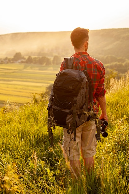 Man exploring nature