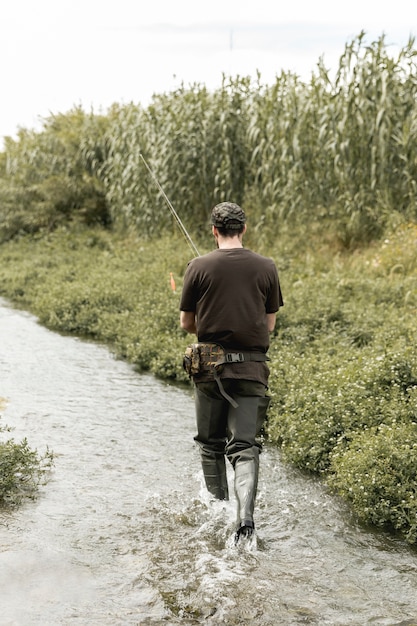 Man fishing at the river