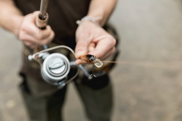 Man fishing at the river