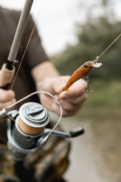 Man fishing at the river