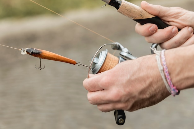 Man fishing at the river