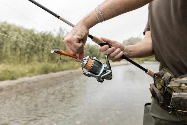 Man fishing at the river