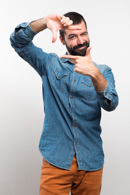 Man focusing with his fingers