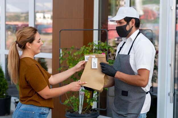 Man giving an order for a curbside pickup