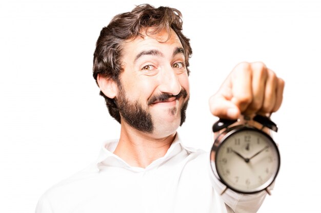 Man holding a alarm clock