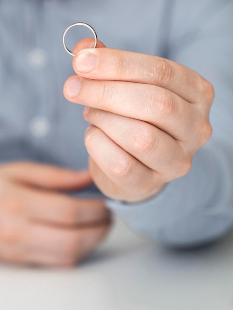 Man holding marriage ring