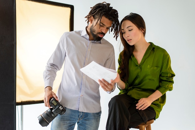 Man holding professional camera