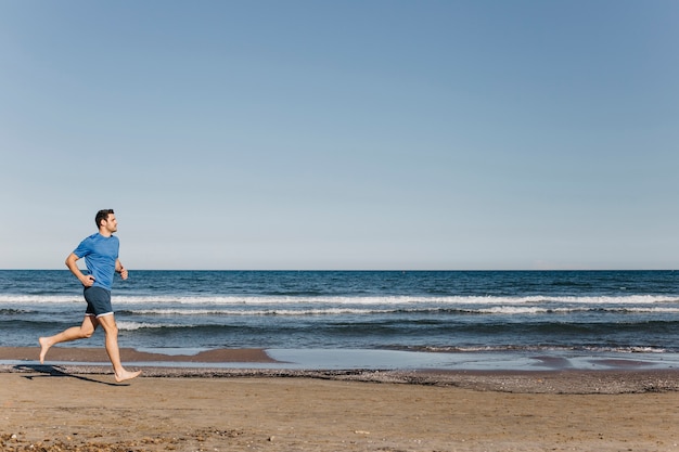 Man jogging at the beach