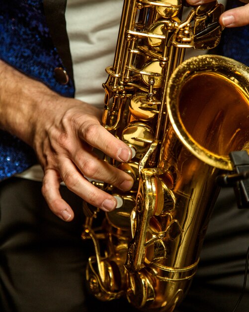 Man playing on saxophone