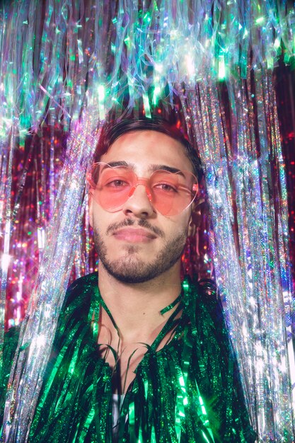 Man posing with cool glasses close up