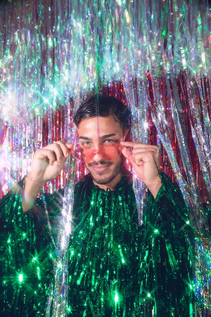 Man posing with cool glasses medium shot