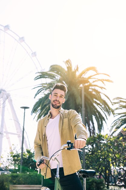 Man ridding an urban bike