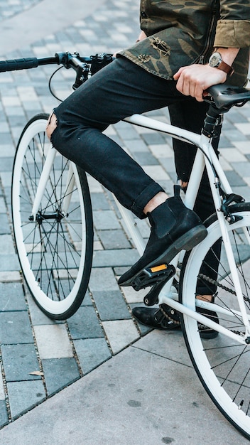 Man riding a bike