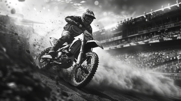 Free Photo man riding dirt bike