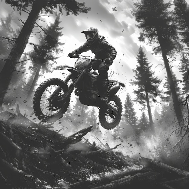 Free photo man riding dirt bike