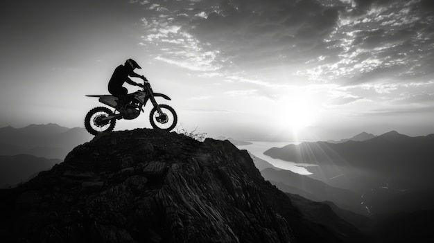 Free photo man riding dirt bike