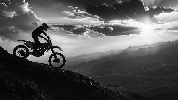 Free photo man riding dirt bike