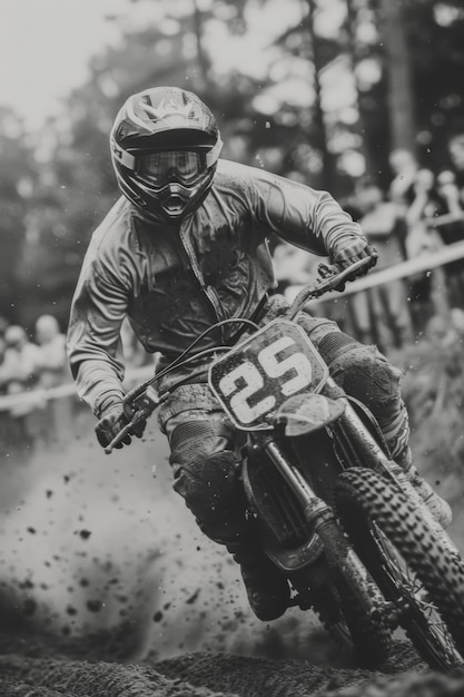 Free photo man riding dirt bike