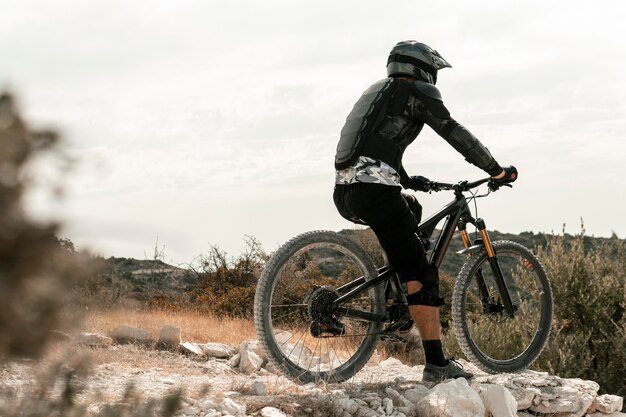 Man riding a mountain bike