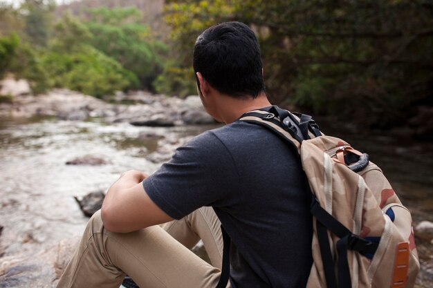 Man at river