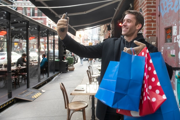 Man shopping in the city