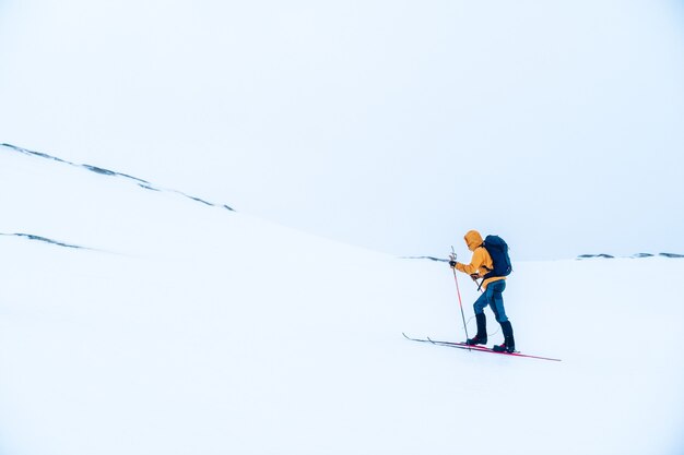 man skiing in the mountain