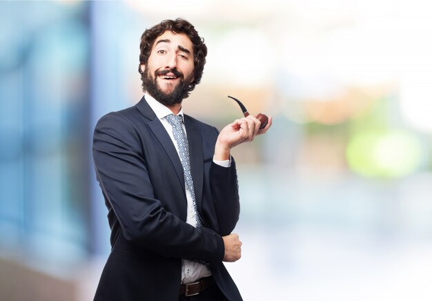 Man smoking a pipe