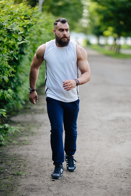 Man in sportswear running