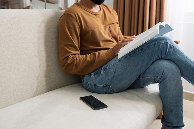 Man taking a break to read