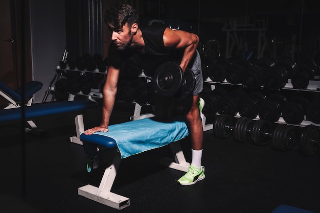 Man training in gym