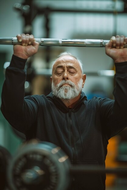 Man training at the gym