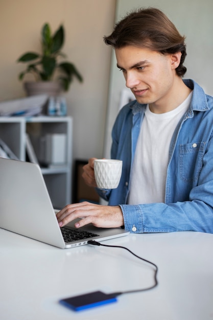 Man using external storage used